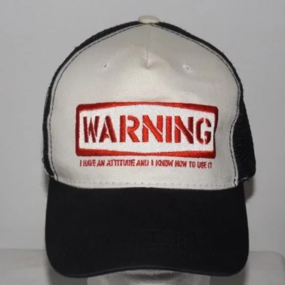 Steve and Barry Headgear Snapback Adjustable "Warning" Cap #0032 - Picture 1 of 7
